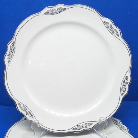 Homer Laughlin Virginia Rose Patrician F44 N8 Luncheon Plates Set Of 2 Plates GC - Picture 2 of 16